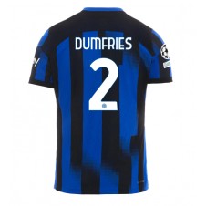 Inter Milan Denzel Dumfries #2 Hjemmedrakt 2023-24 Kortermet